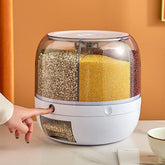 360° ROTATING RICE, GRAIN DISPENSER FOR KITCHEN STORAGE