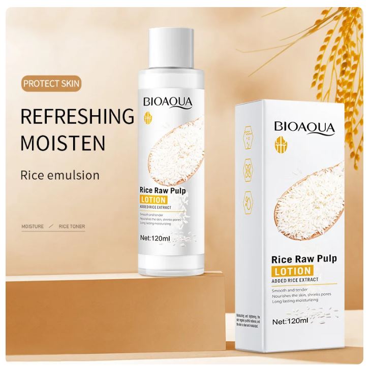 BIOAQUA 6 IN 1 SKINCARE SET GIFT BOX RICE RAW PULP MOISTURIZING HYDRATING SKIN